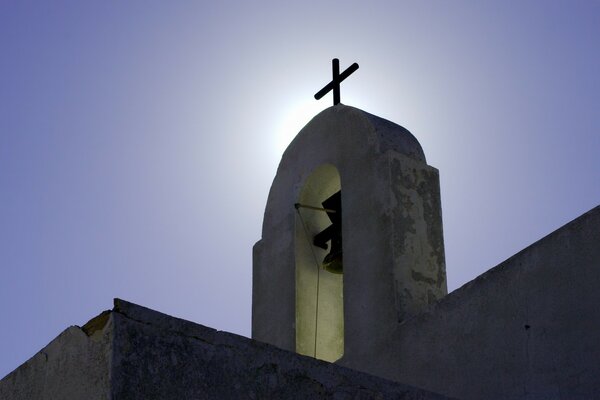 Church in a hot country under the scorching sun