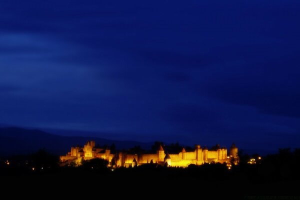 The silhouette of evening Europe and the sky