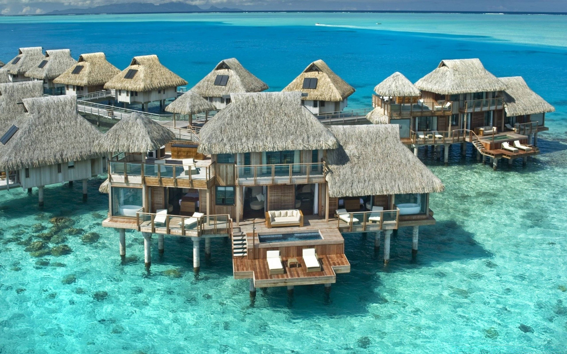 islands sea water ocean resort vacation travel tropical island seashore beach turquoise summer hotel paradise chair house tourism bungalow exotic hut