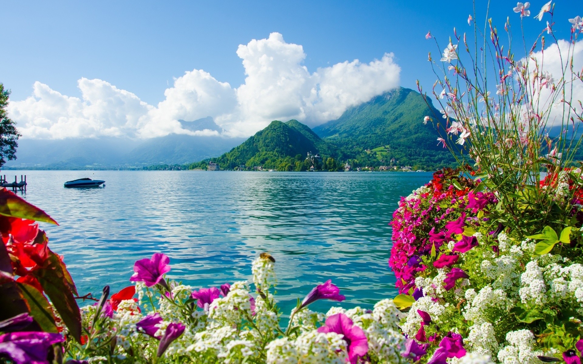 islands water nature travel outdoors summer sky landscape flower lake seashore sea island mountain tropical