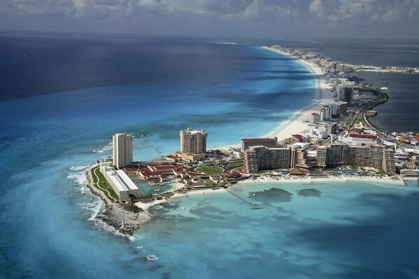 A city washed on all sides by the ocean