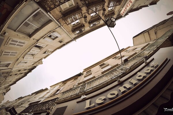 Urban architecture taken from below