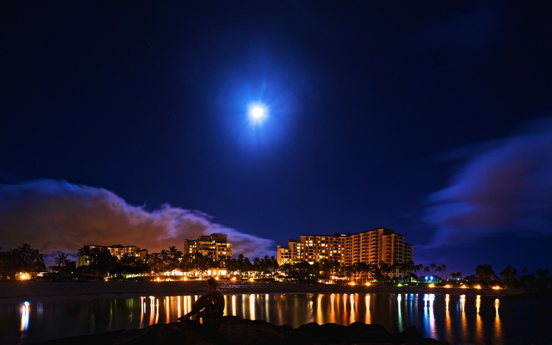 islands city water evening architecture moon sunset reflection dusk sky travel cityscape light dawn bridge river building downtown skyline