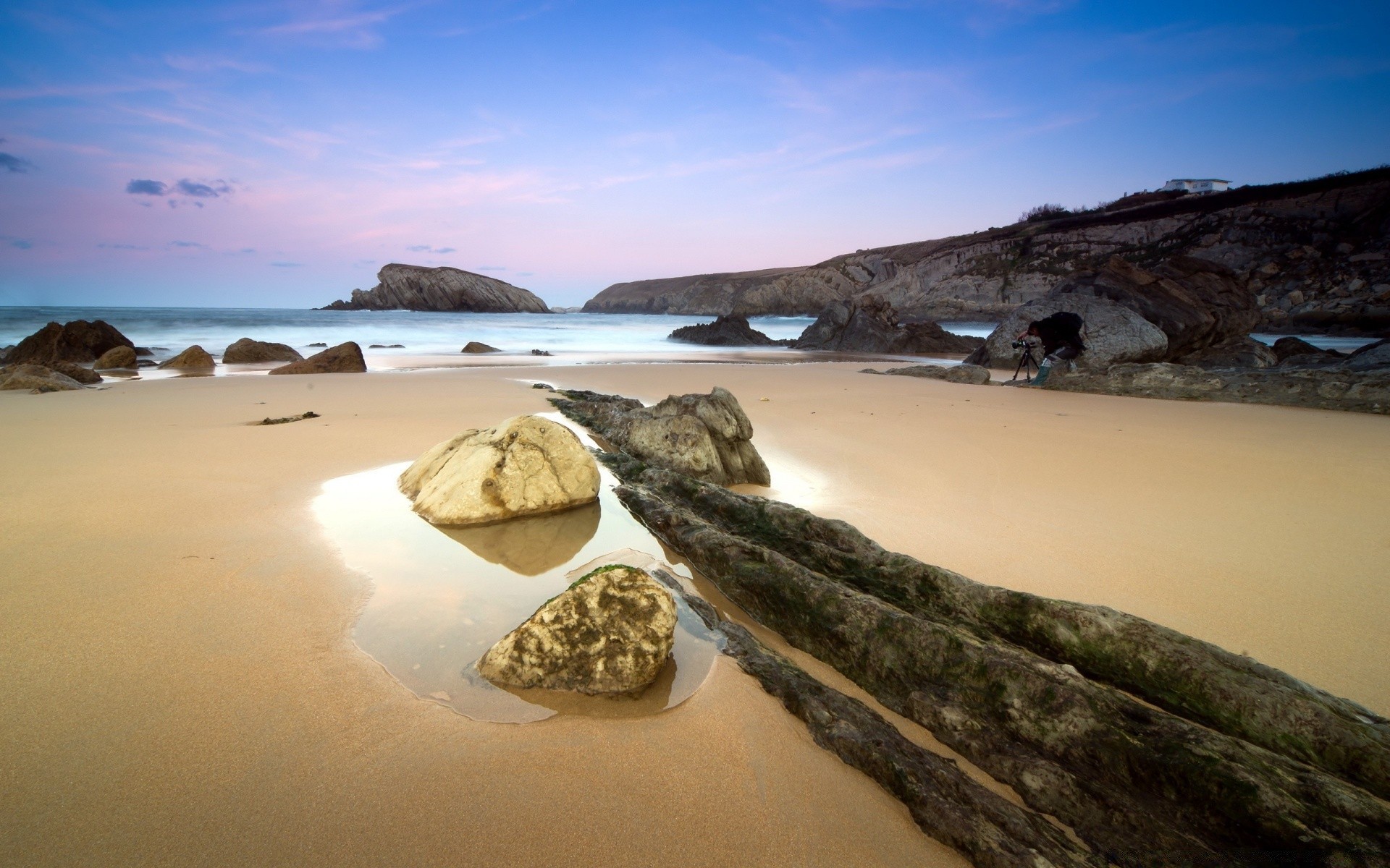 islands beach seashore sea water ocean sand travel landscape seascape island scenic vacation sky sunset rock bay shore wave sun