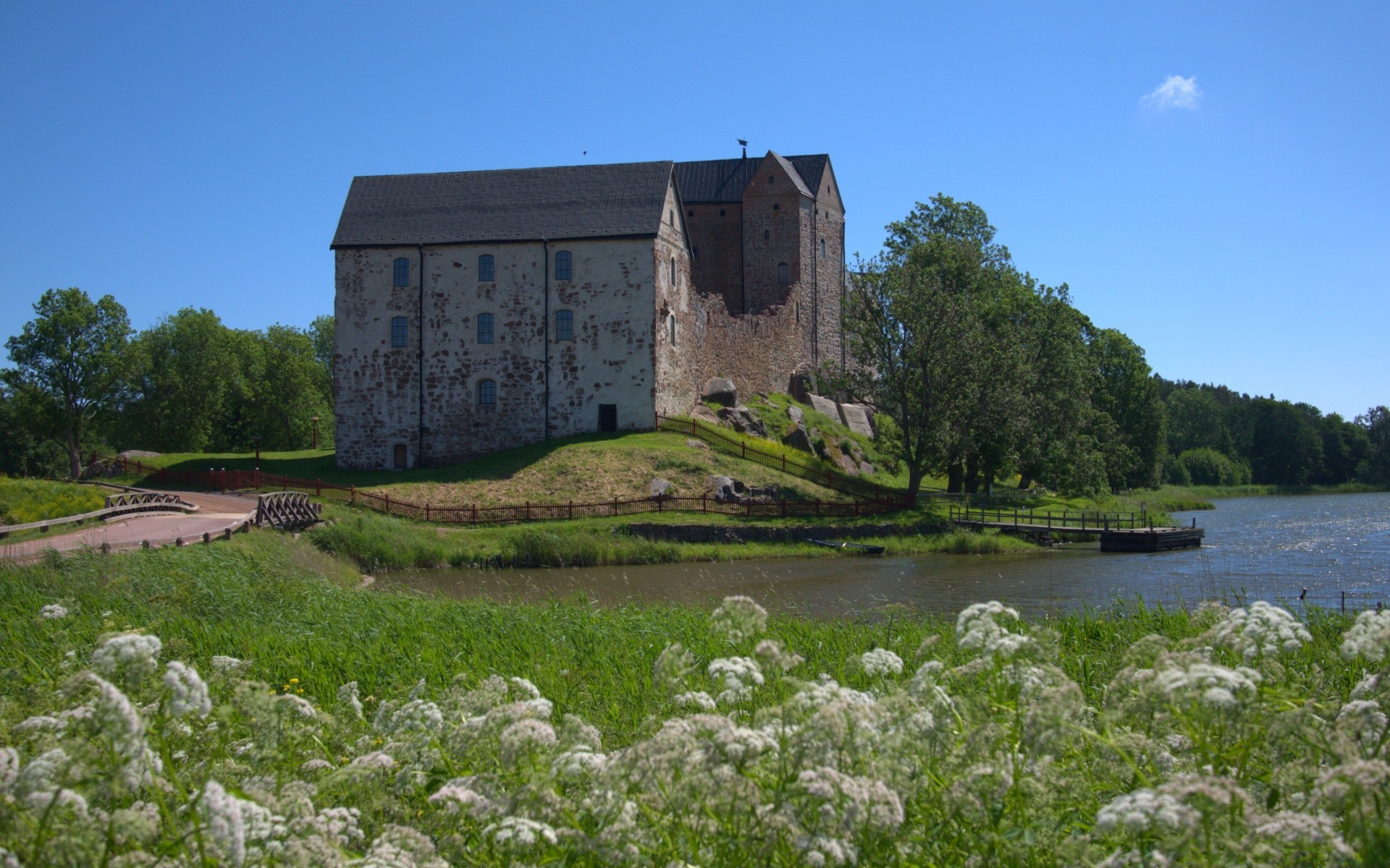 inseln landschaft architektur im freien himmel haus alt gras wasser sommer reisen natur baum