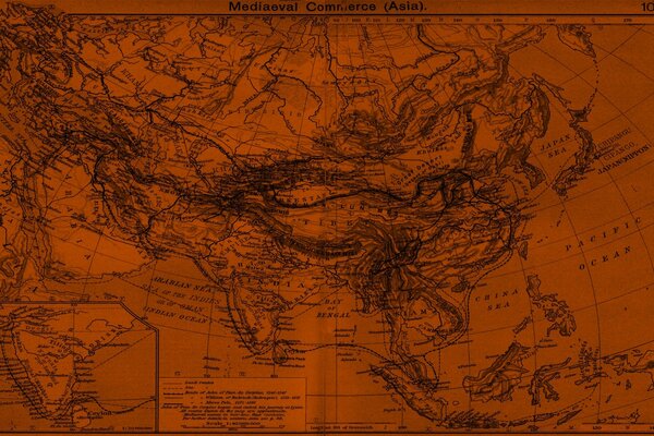 Antiguo mapa del mundo retro