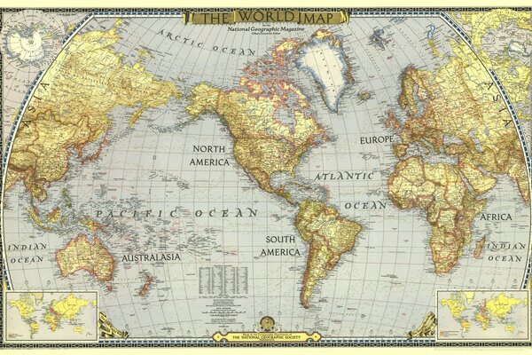 Geographical location of the continents and oceans