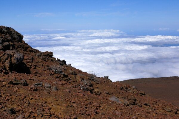 Paisaje desértico con cielo azul y nubes