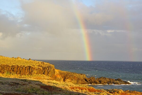 Treffen mit dem Regenbogen während der Reise