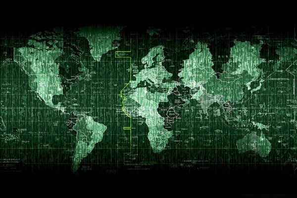 Mapa cibernético del mundo verde