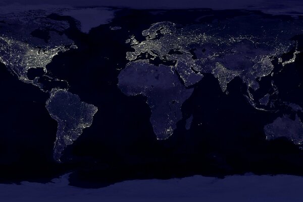 Carte de la vie nocturne de la planète terre instantané