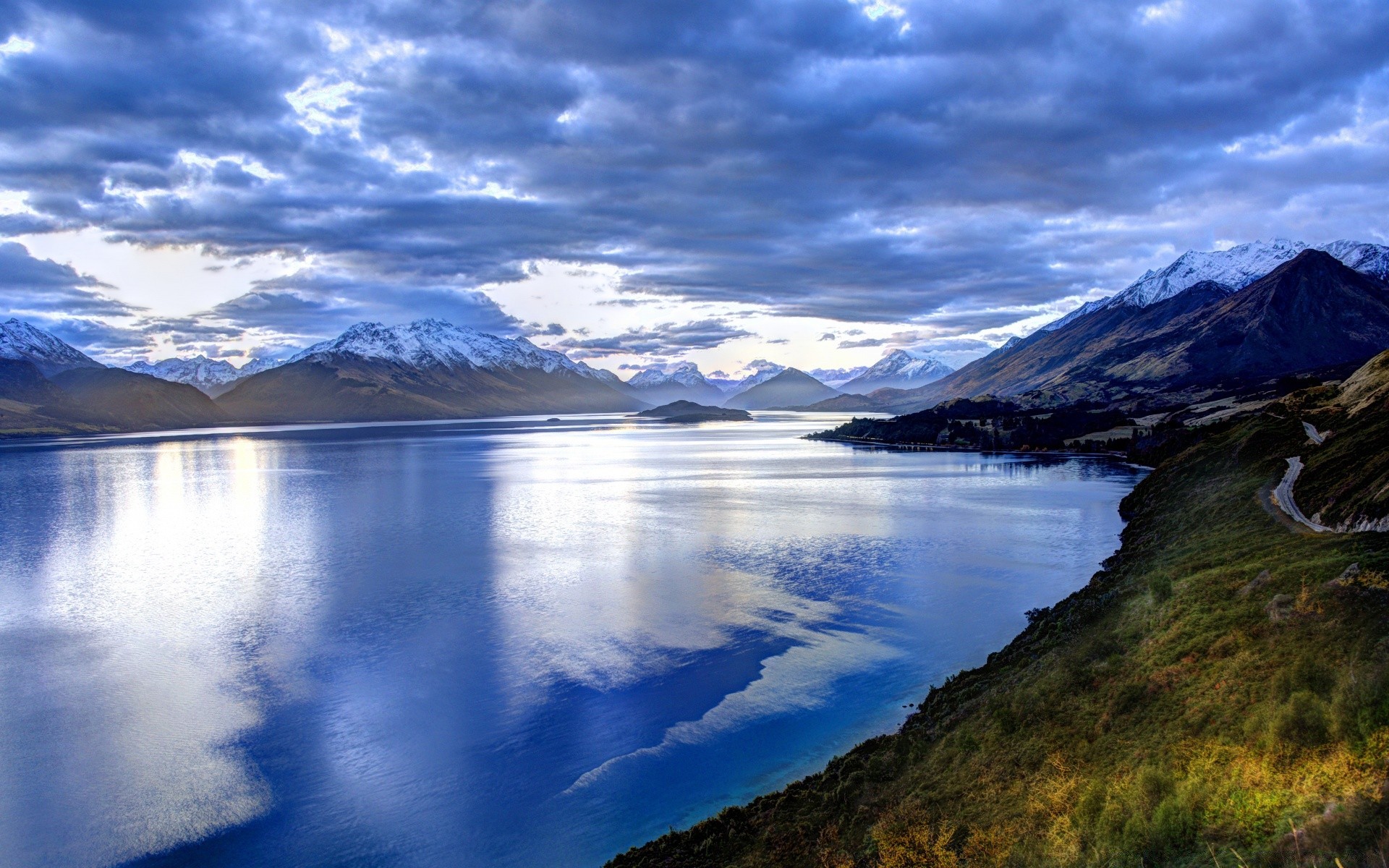 australia and oceania water mountain snow lake travel landscape reflection nature sky outdoors scenic sunset