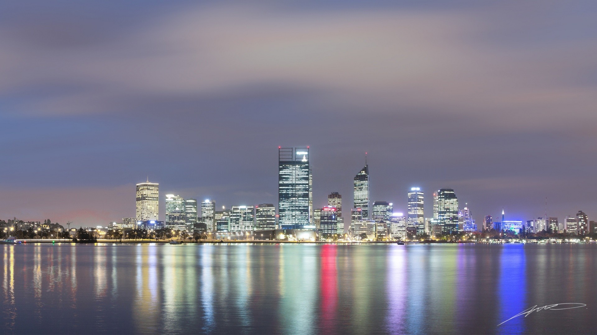 austrália e oceania cidade skyline cidade arquitetura pôr do sol centro da cidade crepúsculo água arranha-céu reflexão rio céu viagens casa beira-mar noite escritório porto urbano