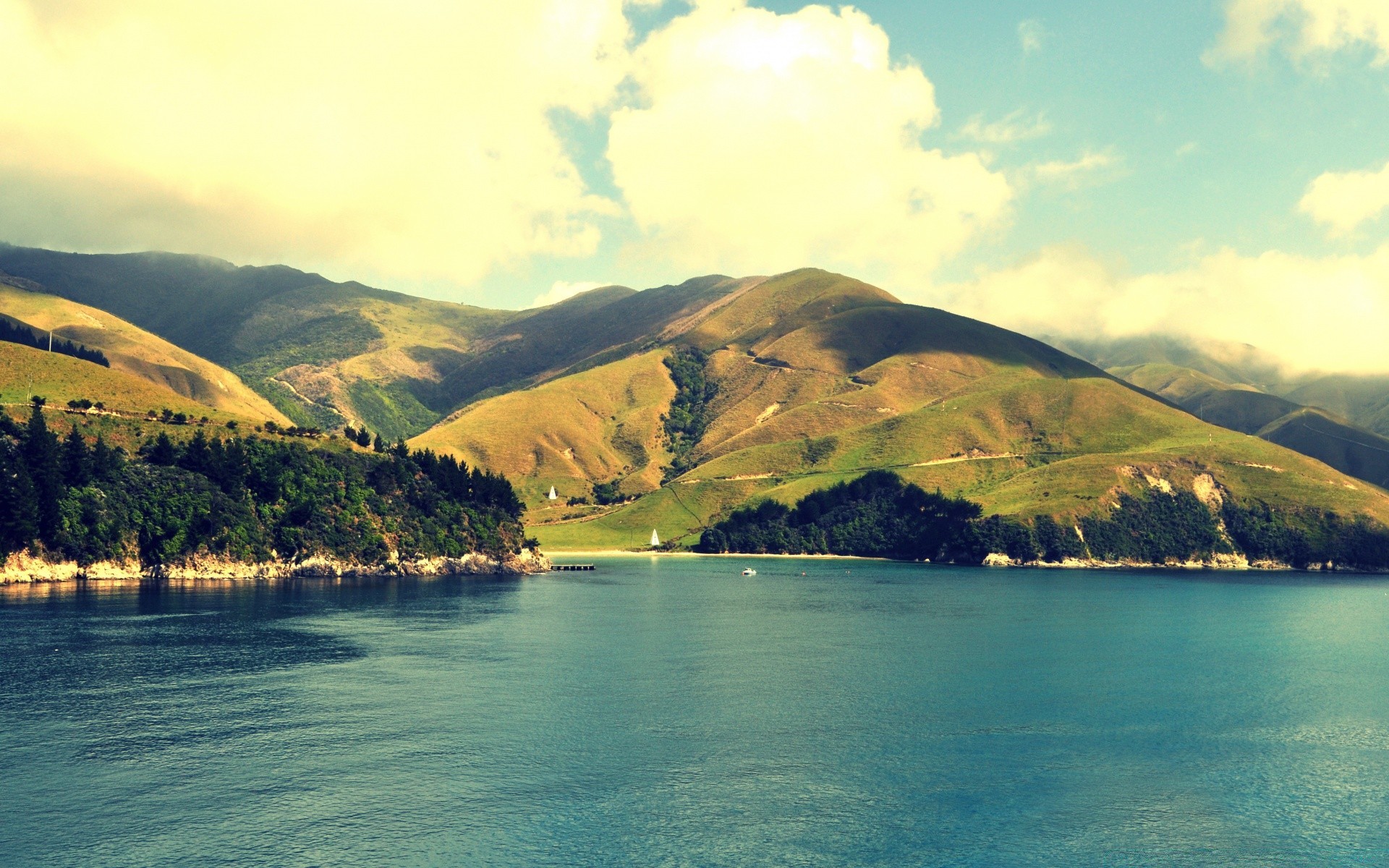 australien und ozeanien wasser reisen natur berge insel landschaft im freien himmel sommer see idylle baum meer