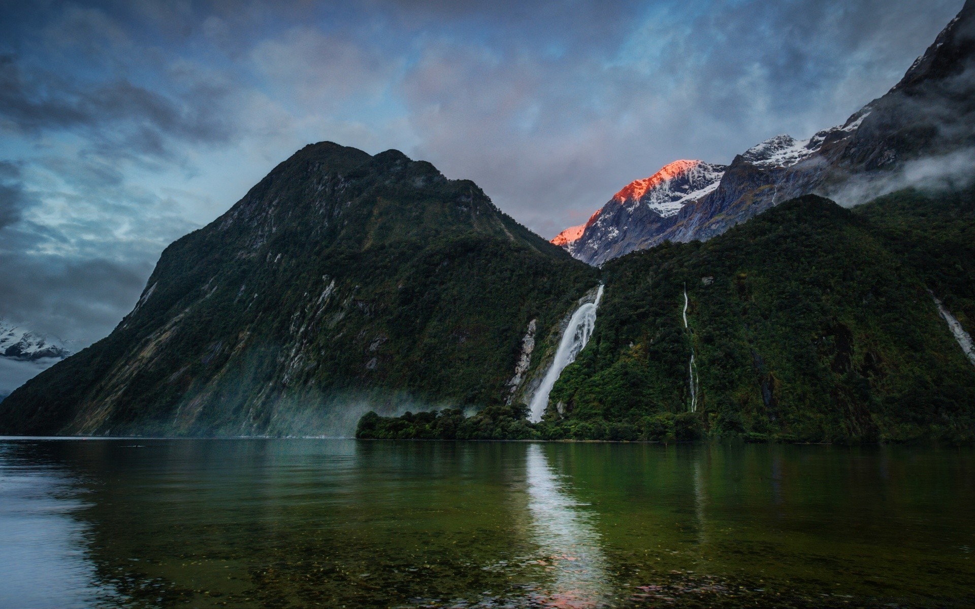 australia and oceania water mountain landscape travel outdoors snow sky lake nature fjord scenic rock