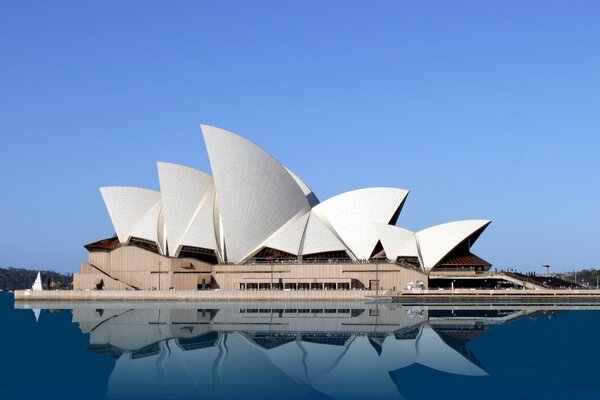 White sails against the blue sky