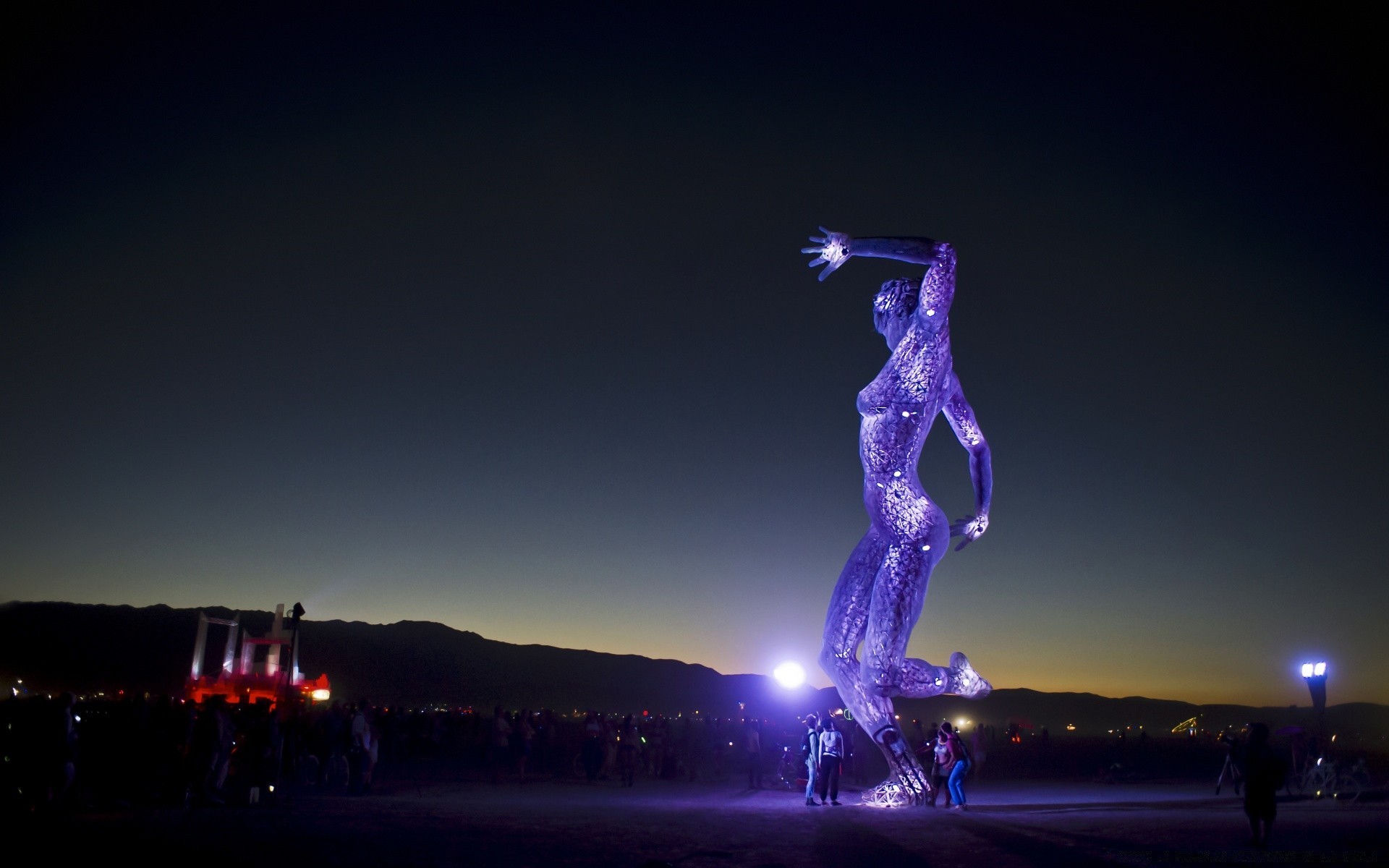 other city evening light performance music