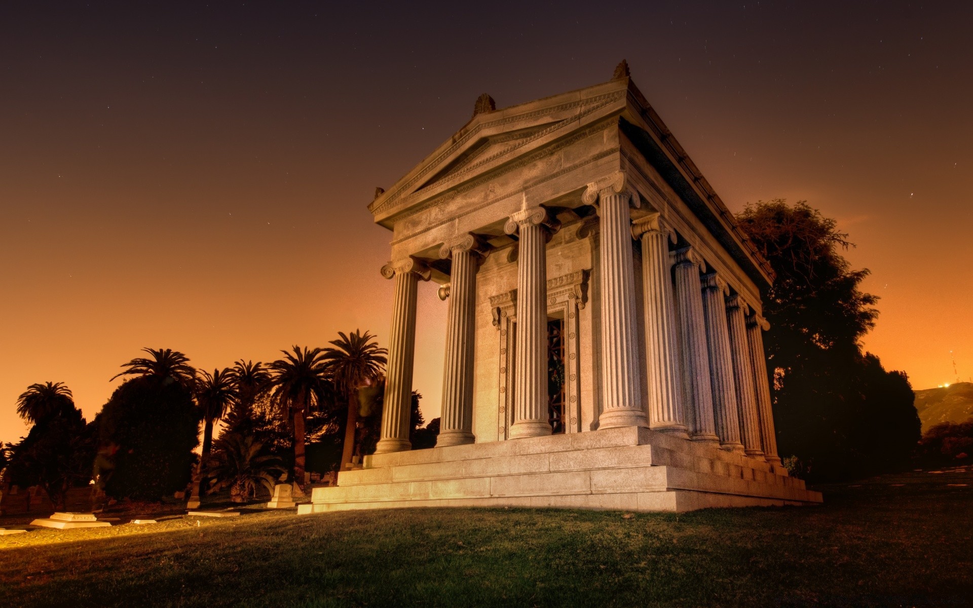 other city architecture travel sky column outdoors evening building temple tree