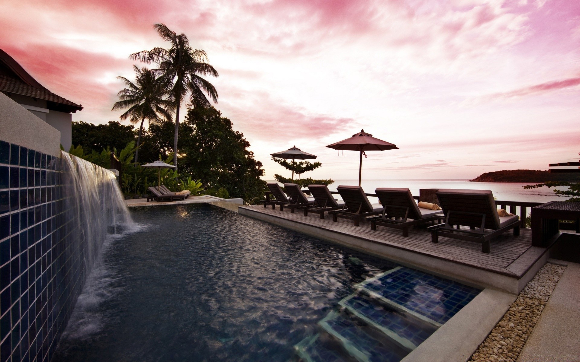 andere städte hotel reisen wasser strand tropisch resort ozean schwimmbad urlaub meer sonnenuntergang meer sonne himmel schwimmbad abend luxus baum architektur