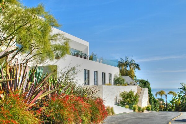 White building outside in sunny weather