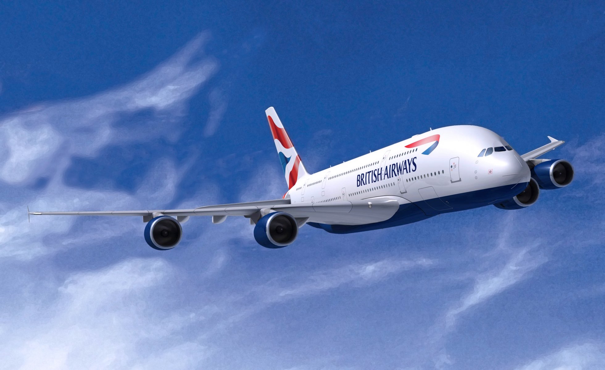 british airways аэробус а380 в воздухе авиация летит самолет авиалайнер крылья белый